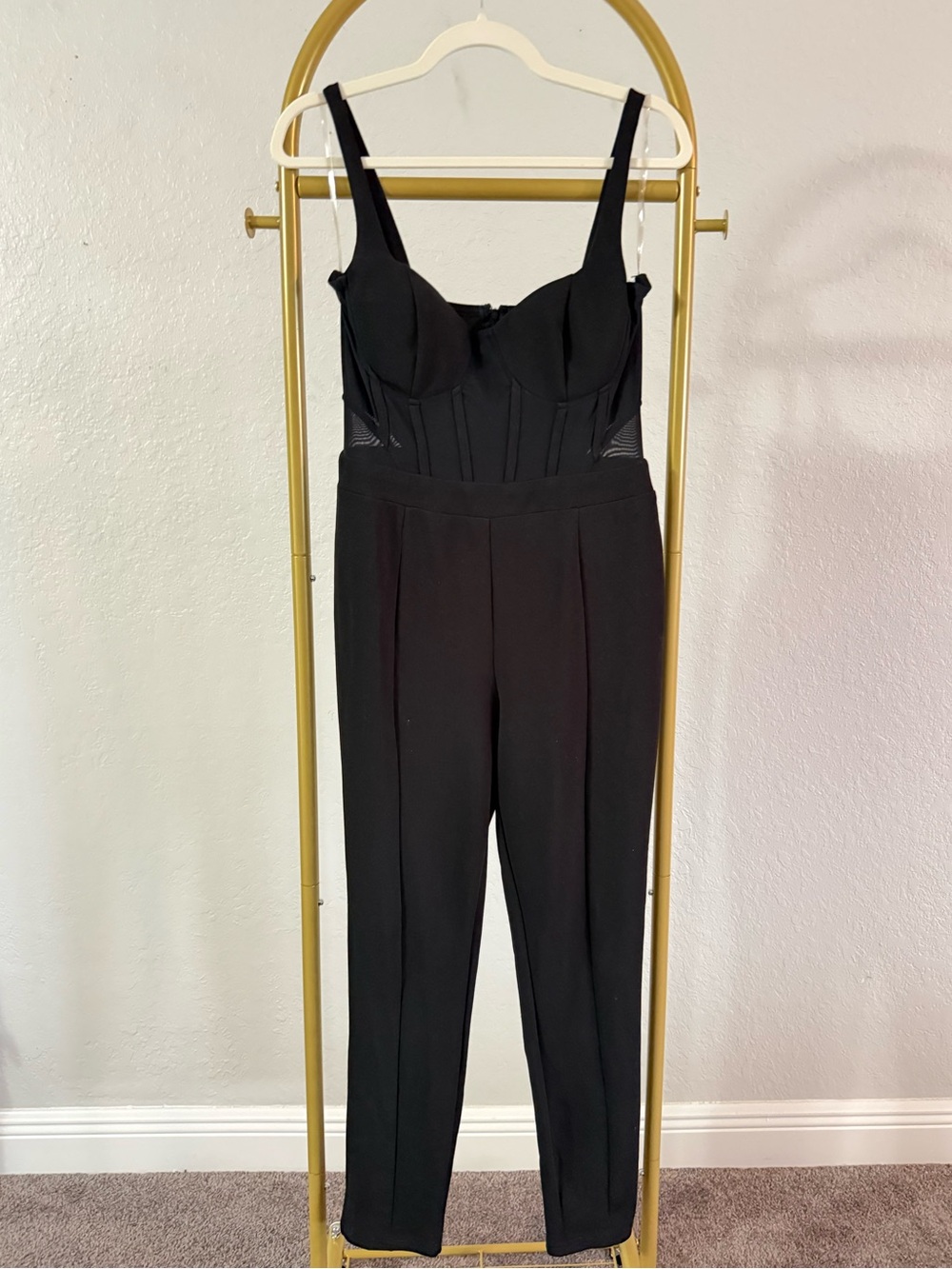 Windsor Black Corset-Style Jumpsuit | Women’s Size Large
